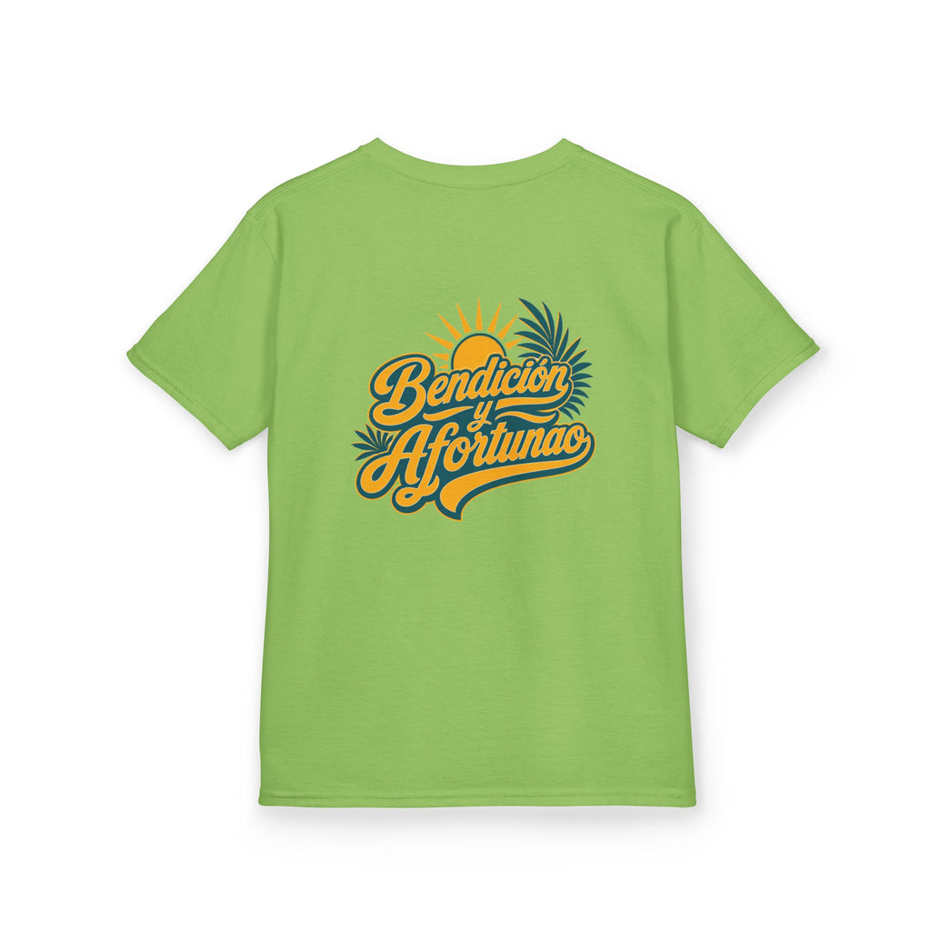 Bendecío y Afortunao Kids Tee