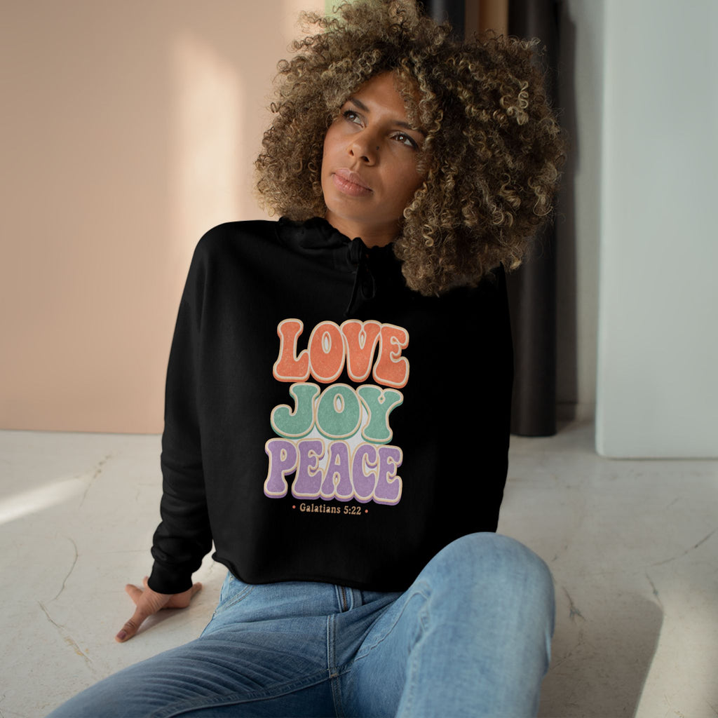 Love Joy Peace Crop Hoodie