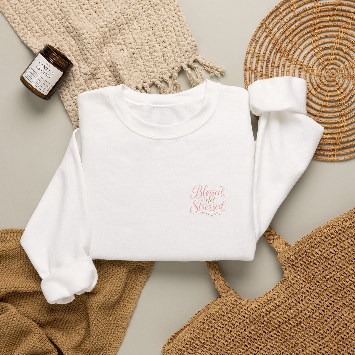 Blessed Not Stressed Crewneck
