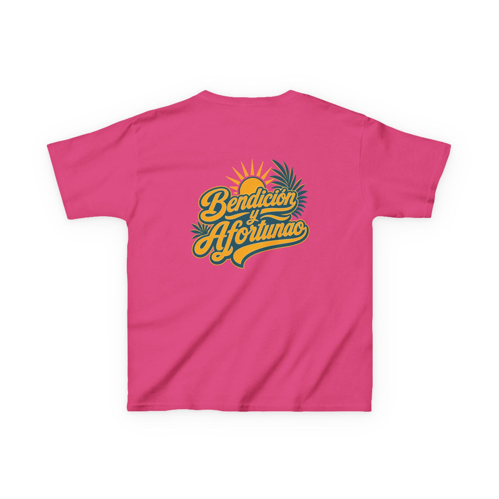 Bendecío y Afortunao Kids Tee