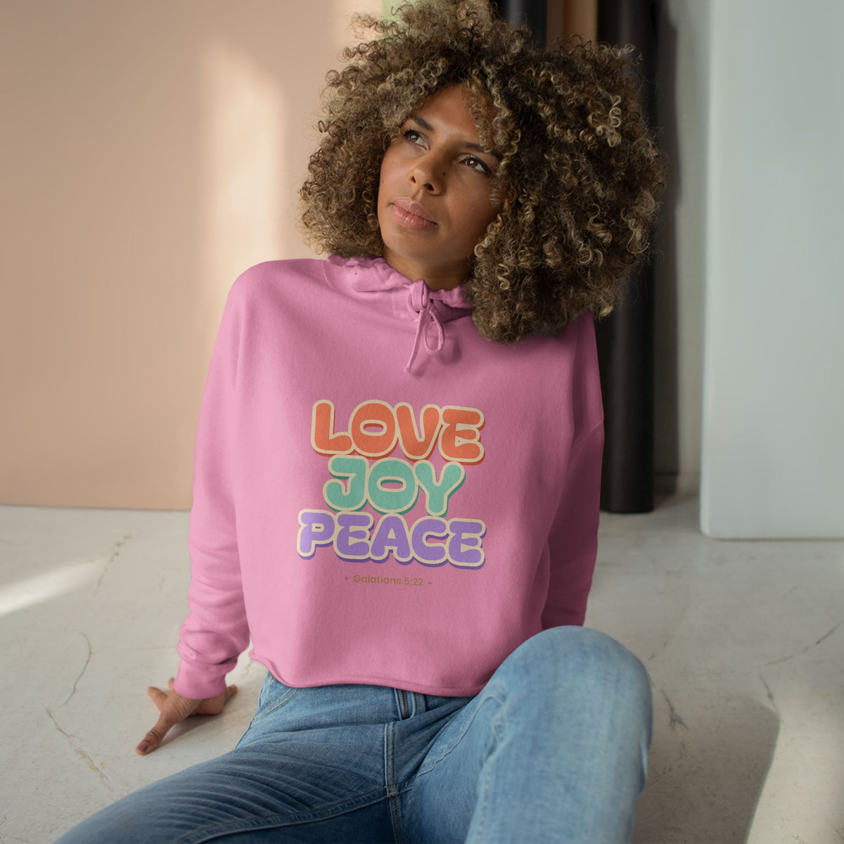 Love Joy Peace Crop Hoodie