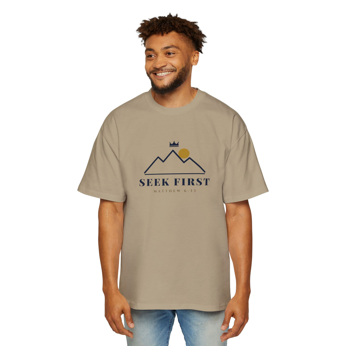 Seek First Mountain Oversized Tee