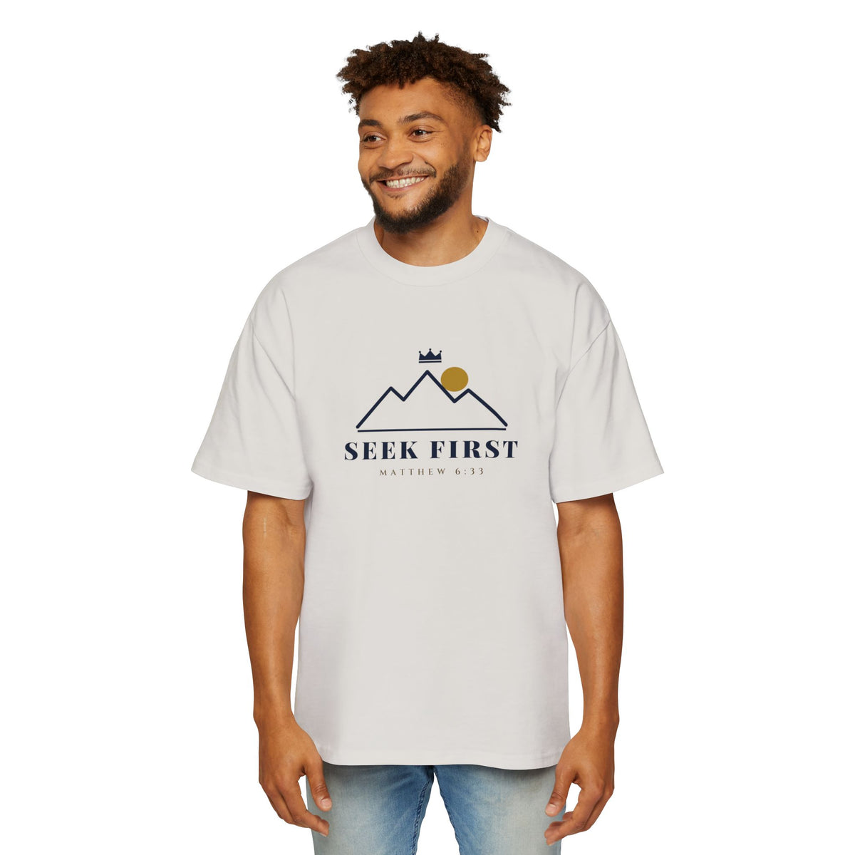 Seek First Mountain Oversized Tee