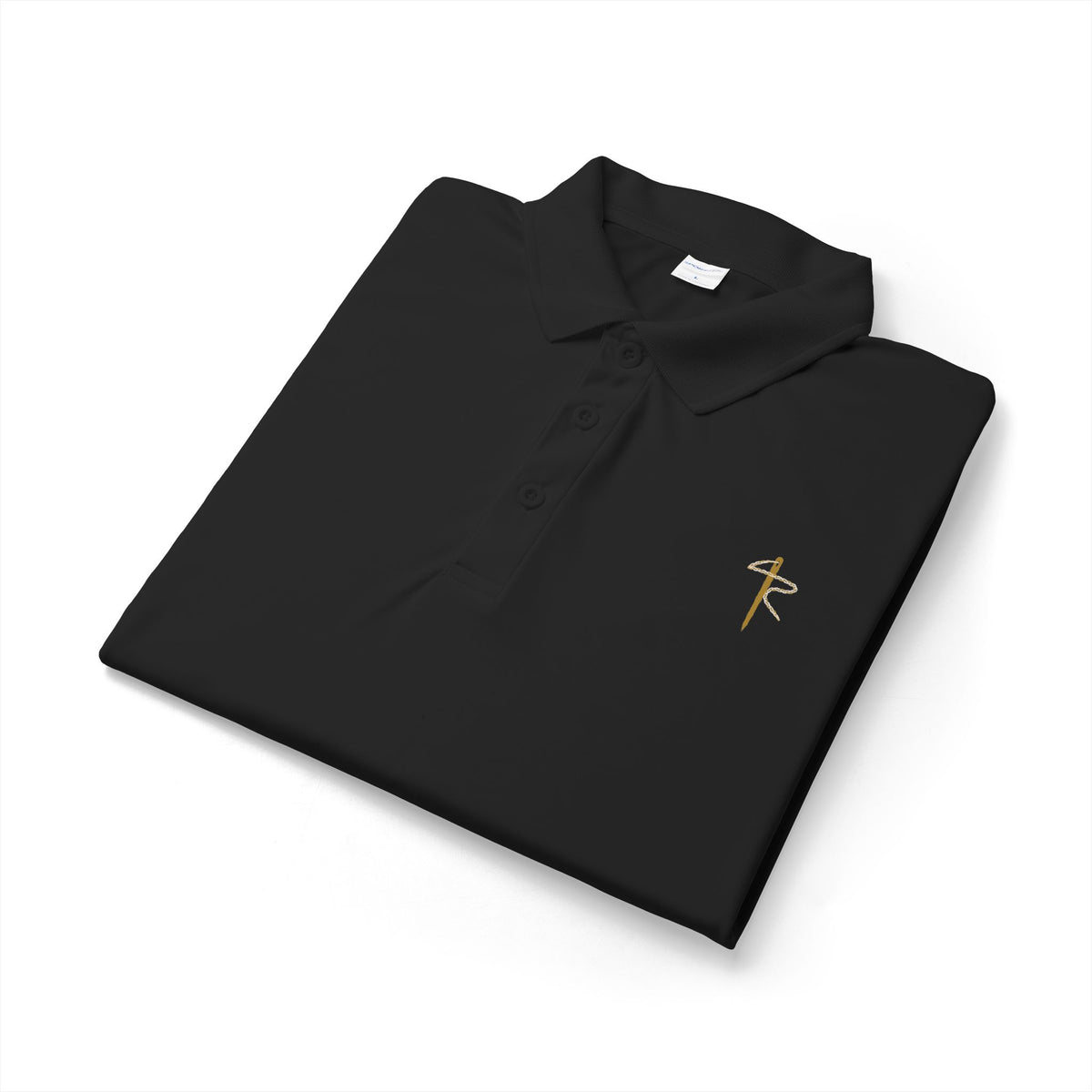 Embroidered Gold Cross Polo