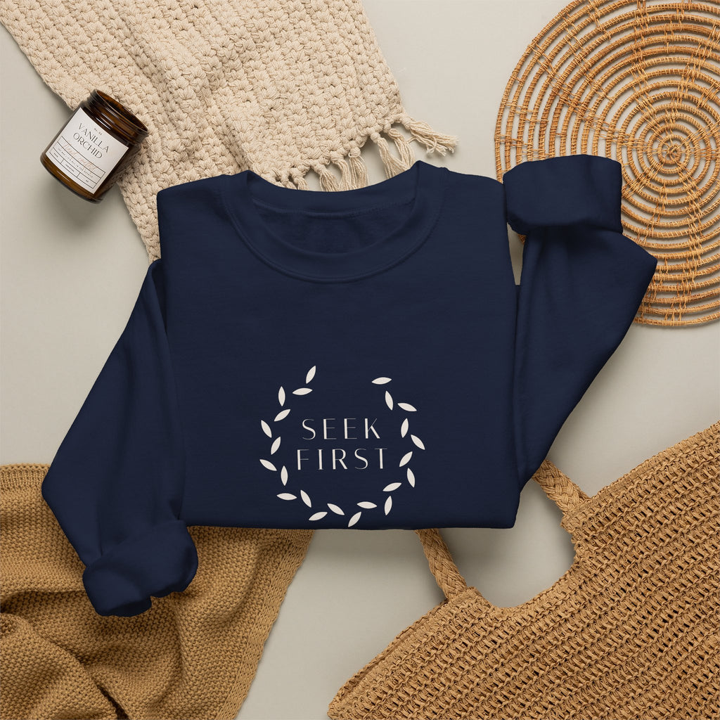 Seek First Wreath Crewneck