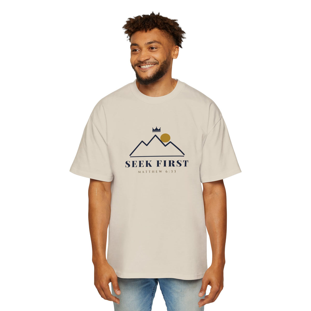 Seek First Mountain Oversized Tee