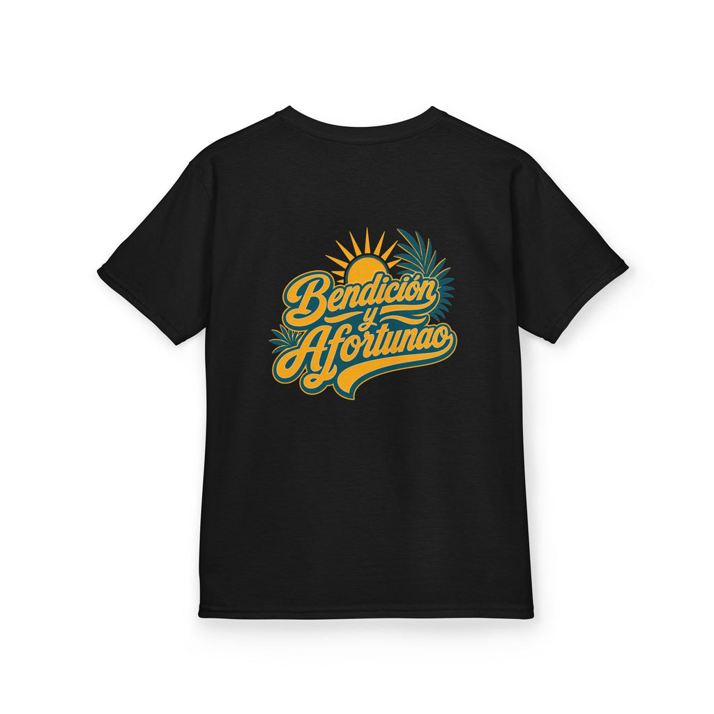 Bendecío y Afortunao Kids Tee