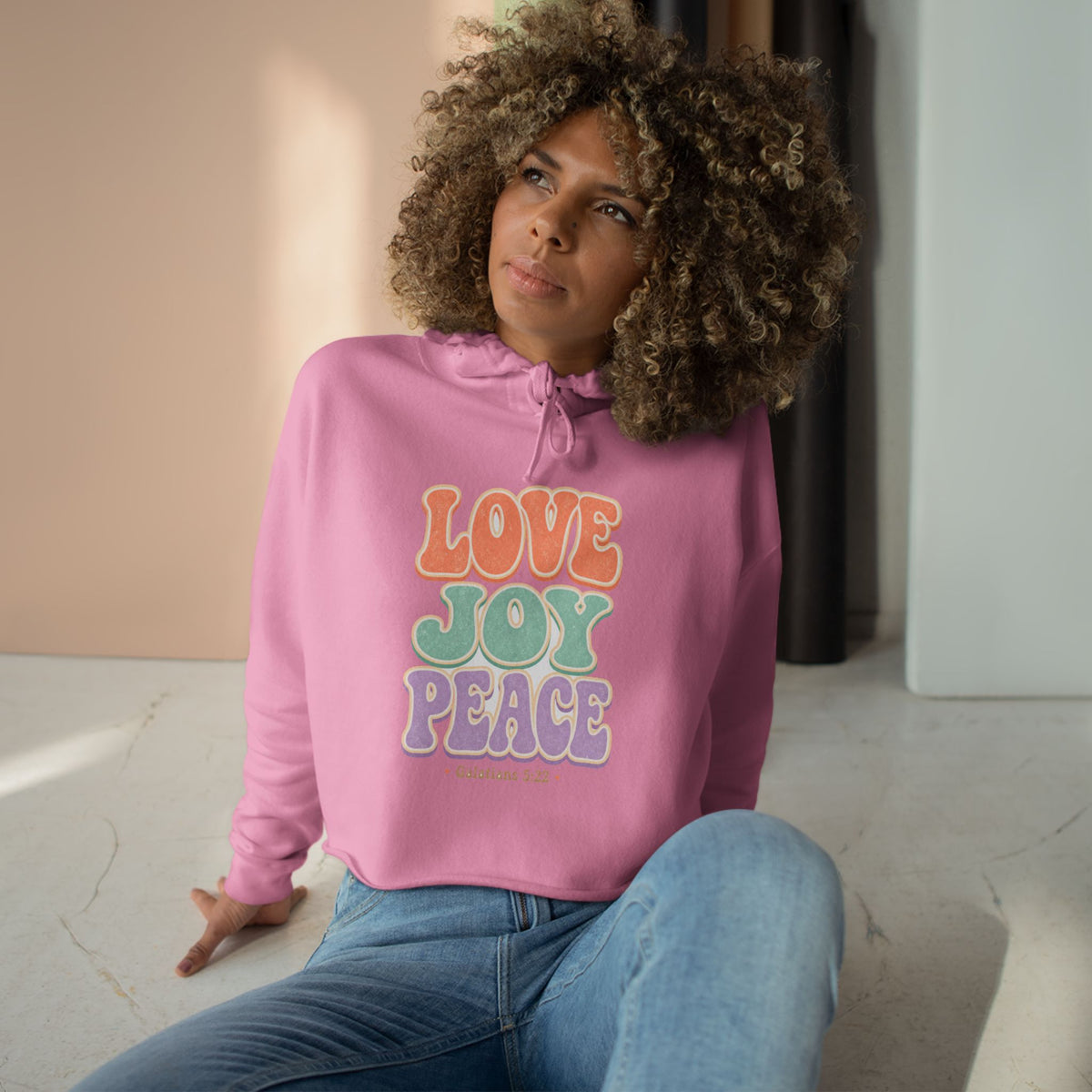 Love Joy Peace Crop Hoodie