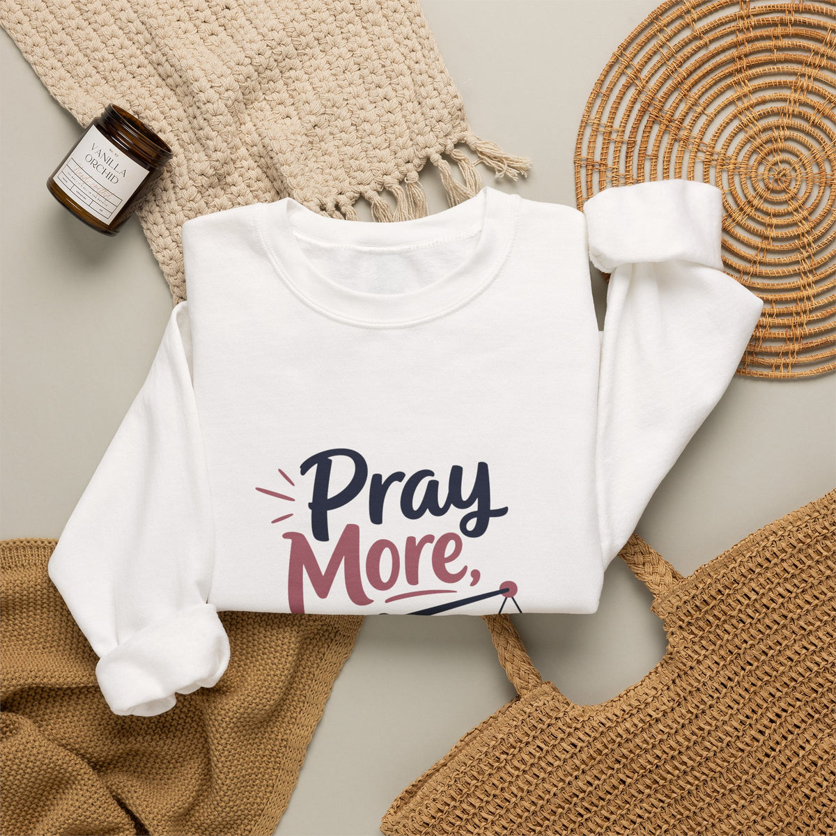 Pray More Worry Less Crewneck