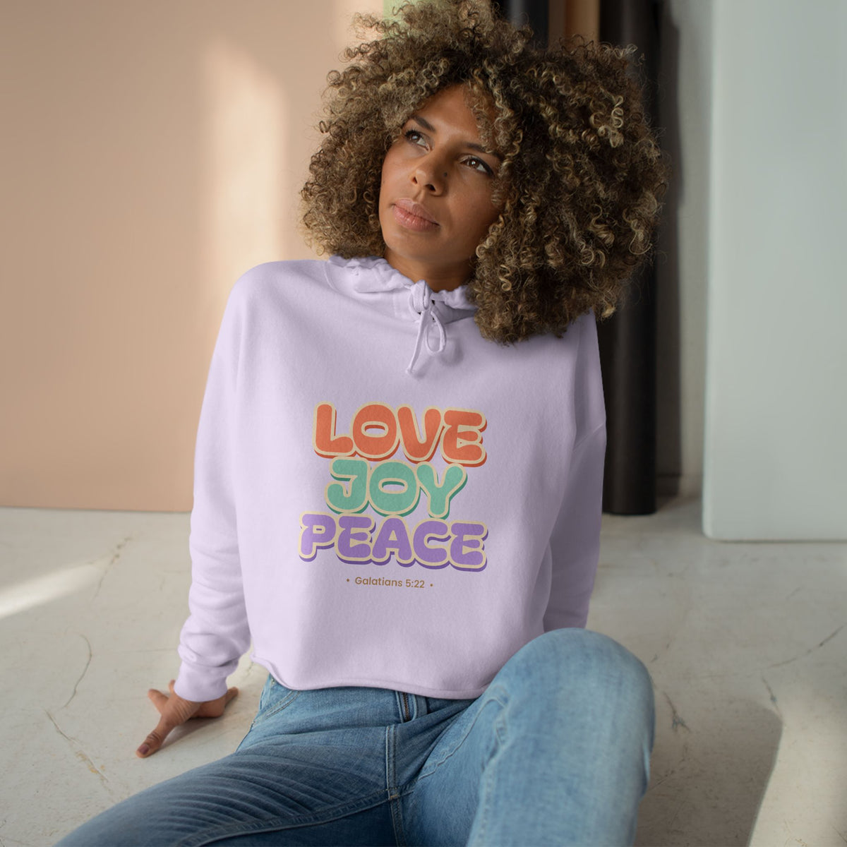Love Joy Peace Crop Hoodie