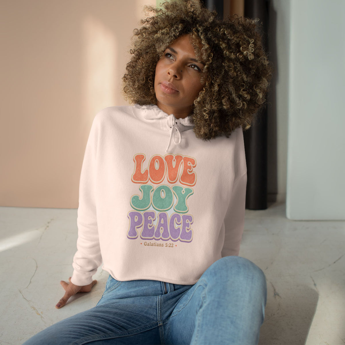 Love Joy Peace Crop Hoodie